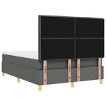 Casa si Gradina - Mobilier - Paturi si accesorii - Paturi - Pat cu arcuri de box cu saltea & LED gri inchis 140x190 cm tesatura - Infinity.ro