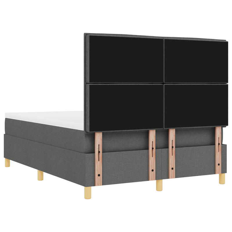 Casa si Gradina - Mobilier - Paturi si accesorii - Paturi - Pat cu arcuri de box cu saltea & LED gri inchis 140x190 cm tesatura - Infinity.ro