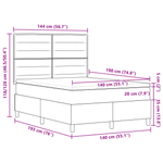 Casa si Gradina - Mobilier - Paturi si accesorii - Paturi - Pat cu arcuri de box cu saltea & LED gri inchis 140x190 cm tesatura - Infinity.ro