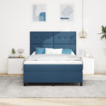 Casa si Gradina - Mobilier - Paturi si accesorii - Paturi - Pat cu arcuri cu saltea & LED albastru 140x200 cm Tesatura - Infinity.ro