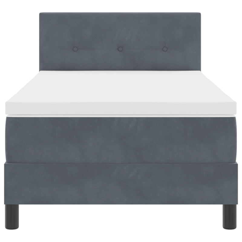 Casa si Gradina - Mobilier - Paturi si accesorii - Paturi - Pat box spring cu saltea & LED, gri inchis, 90x190 cm catifea - Infinity.ro