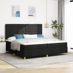 Casa si Gradina - Mobilier - Paturi si accesorii - Paturi - Pat cu arcuri cu saltea si LED Negru 200x200 cm Textil - Infinity.ro
