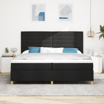 Casa si Gradina - Mobilier - Paturi si accesorii - Paturi - Pat cu arcuri cu saltea si LED Negru 200x200 cm Textil - Infinity.ro
