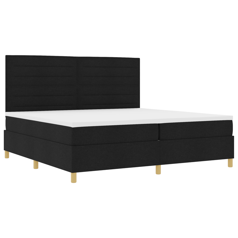 Casa si Gradina - Mobilier - Paturi si accesorii - Paturi - Pat cu arcuri cu saltea si LED Negru 200x200 cm Textil - Infinity.ro