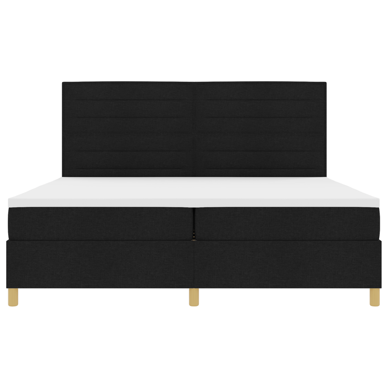 Casa si Gradina - Mobilier - Paturi si accesorii - Paturi - Pat cu arcuri cu saltea si LED Negru 200x200 cm Textil - Infinity.ro