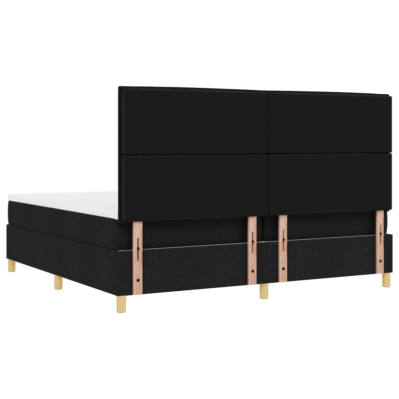 Casa si Gradina - Mobilier - Paturi si accesorii - Paturi - Pat cu arcuri cu saltea si LED Negru 200x200 cm Textil - Infinity.ro