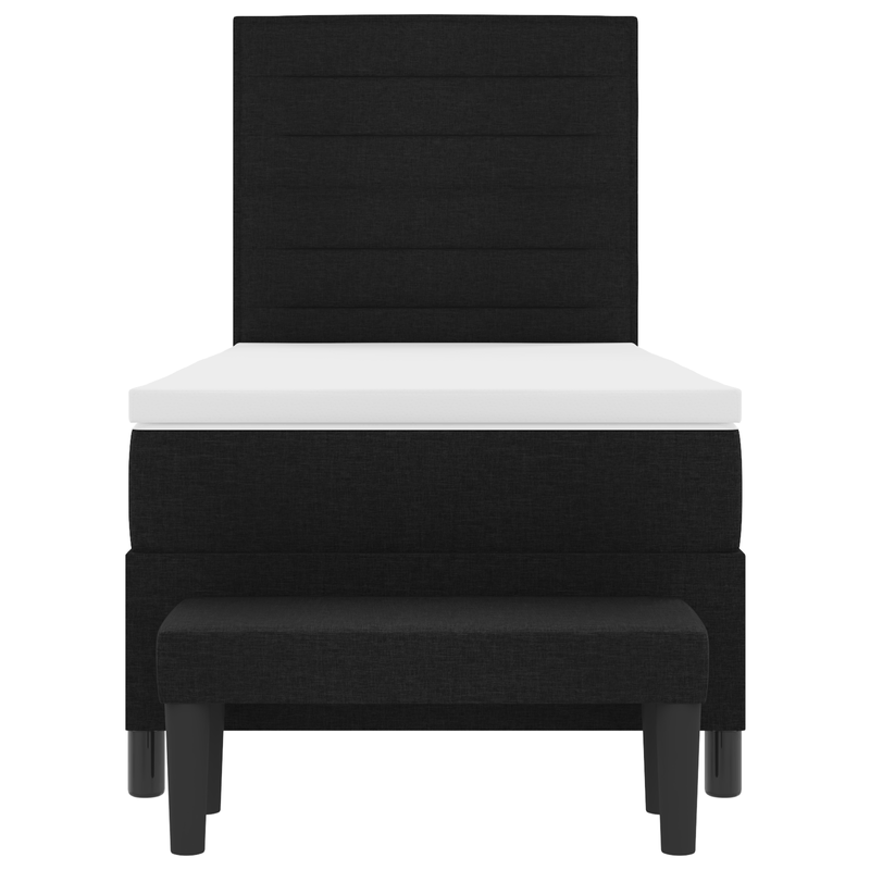 Casa si Gradina - Mobilier - Paturi si accesorii - Paturi - Pat cu arcuri cu saltea si banca Negru 90x190 cm Tesatura - Infinity.ro