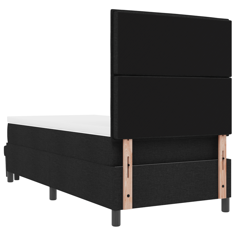 Casa si Gradina - Mobilier - Paturi si accesorii - Paturi - Pat cu arcuri cu saltea si banca Negru 90x190 cm Tesatura - Infinity.ro