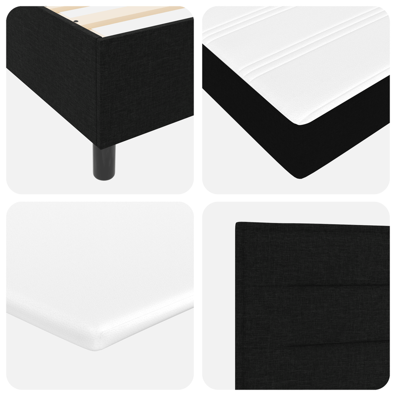 Casa si Gradina - Mobilier - Paturi si accesorii - Paturi - Pat cu arcuri cu saltea si banca Negru 90x190 cm Tesatura - Infinity.ro
