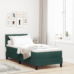 Casa si Gradina - Mobilier - Paturi si accesorii - Paturi - Pat box spring cu saltea & LED, verde inchis, 80x200 cm catifea - Infinity.ro