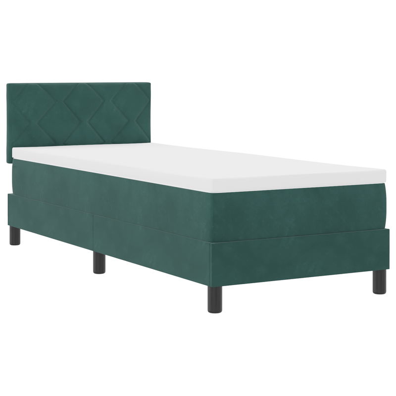 Casa si Gradina - Mobilier - Paturi si accesorii - Paturi - Pat box spring cu saltea & LED, verde inchis, 80x200 cm catifea - Infinity.ro