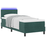 Casa si Gradina - Mobilier - Paturi si accesorii - Paturi - Pat box spring cu saltea & LED, verde inchis, 80x200 cm catifea - Infinity.ro