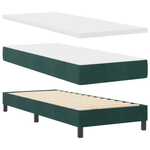 Casa si Gradina - Mobilier - Paturi si accesorii - Paturi - Pat box spring cu saltea & LED, verde inchis, 80x200 cm catifea - Infinity.ro