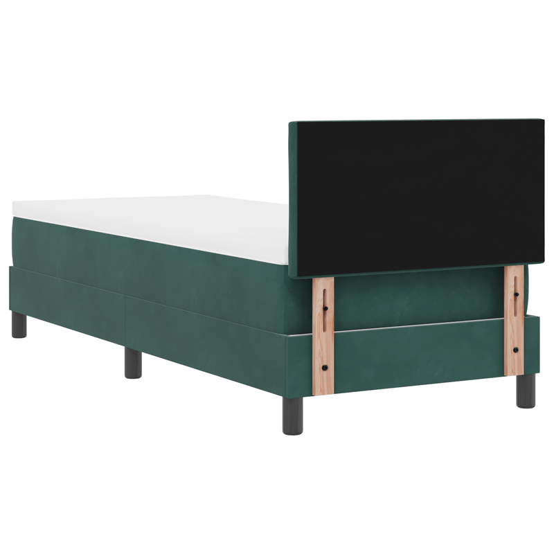 Casa si Gradina - Mobilier - Paturi si accesorii - Paturi - Pat box spring cu saltea & LED, verde inchis, 80x200 cm catifea - Infinity.ro