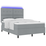 Casa si Gradina - Mobilier - Paturi si accesorii - Paturi - Pat cu Arcuri cu Saltea & LED Gri 160x200 cm din tesatura - Infinity.ro
