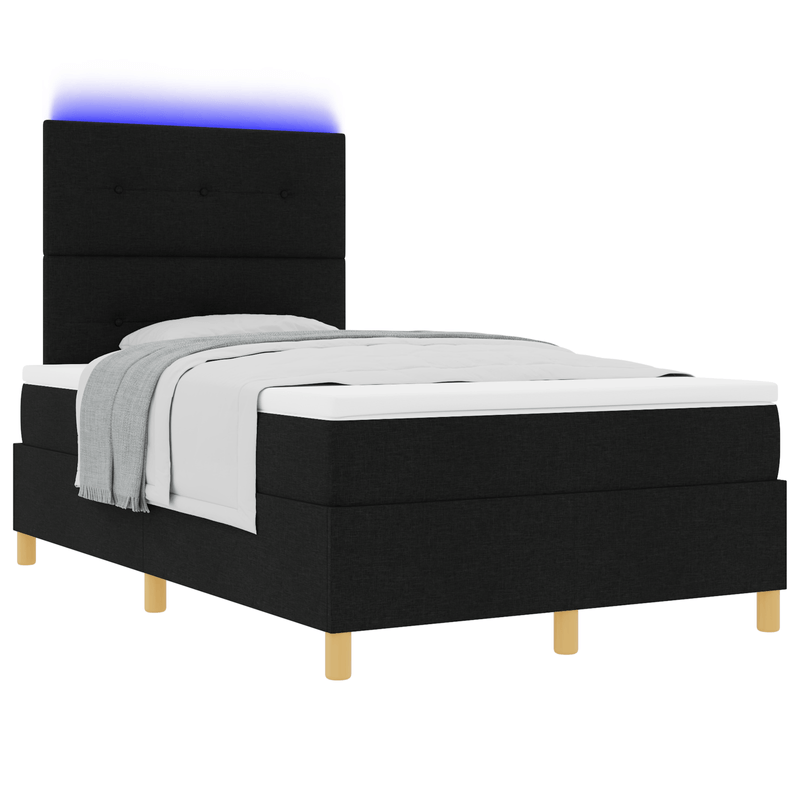 Casa si Gradina - Mobilier - Paturi si accesorii - Paturi - Pat cu saltea si LED Negru 120x200 cm Fabric - Infinity.ro