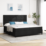 Casa si Gradina - Mobilier - Paturi si accesorii - Paturi - Pat cu arcuri cu Saltea & LED Negru 200x200 cm Tesatura - Infinity.ro