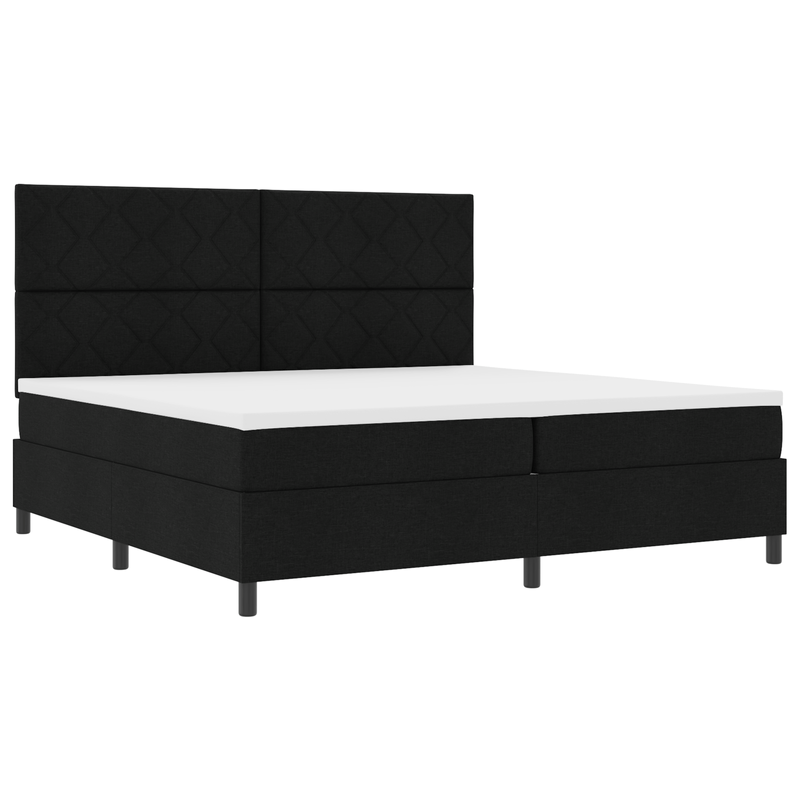 Casa si Gradina - Mobilier - Paturi si accesorii - Paturi - Pat cu arcuri cu Saltea & LED Negru 200x200 cm Tesatura - Infinity.ro