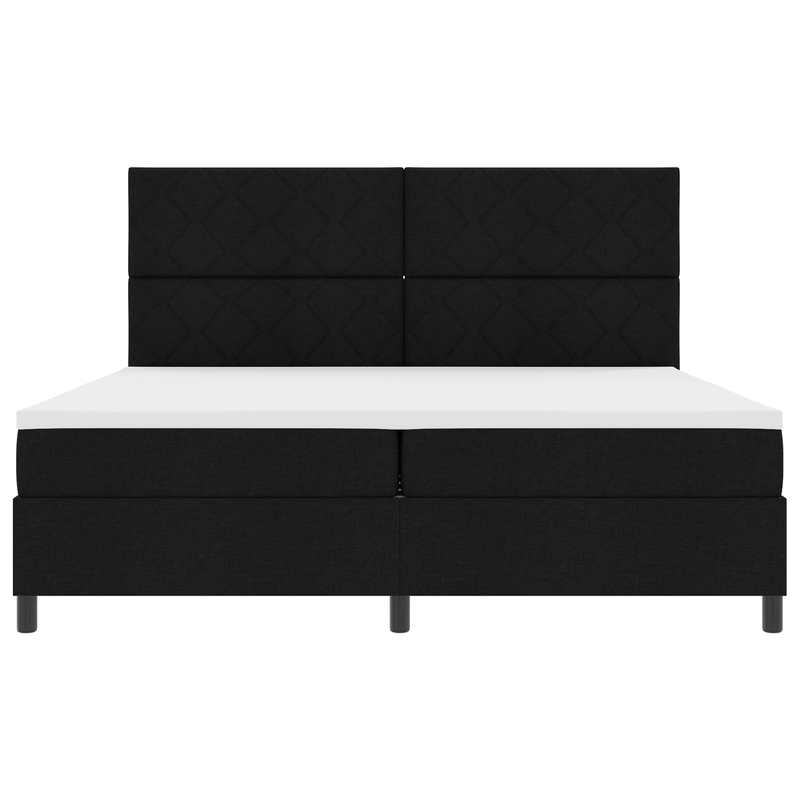 Casa si Gradina - Mobilier - Paturi si accesorii - Paturi - Pat cu arcuri cu Saltea & LED Negru 200x200 cm Tesatura - Infinity.ro