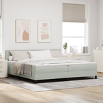 Casa si Gradina - Mobilier - Paturi si accesorii - Paturi - Pat box spring cu saltea & LED, gri deschis, 200x200 cm catifea - Infinity.ro