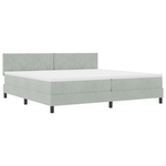 Casa si Gradina - Mobilier - Paturi si accesorii - Paturi - Pat box spring cu saltea & LED, gri deschis, 200x200 cm catifea - Infinity.ro