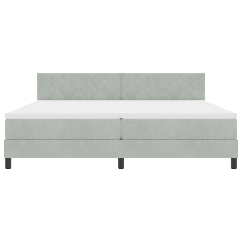 Casa si Gradina - Mobilier - Paturi si accesorii - Paturi - Pat box spring cu saltea & LED, gri deschis, 200x200 cm catifea - Infinity.ro