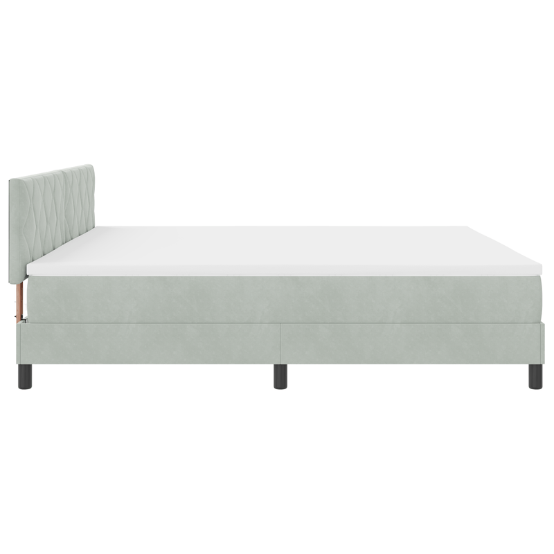 Casa si Gradina - Mobilier - Paturi si accesorii - Paturi - Pat box spring cu saltea & LED, gri deschis, 200x200 cm catifea - Infinity.ro