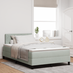 Casa si Gradina - Mobilier - Paturi si accesorii - Paturi - Pat Box Spring  cu saltea si lumina LED Gri deschis 120x200 cm Catifea - Infinity.ro