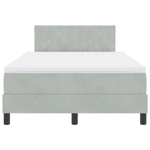 Casa si Gradina - Mobilier - Paturi si accesorii - Paturi - Pat Box Spring  cu saltea si lumina LED Gri deschis 120x200 cm Catifea - Infinity.ro
