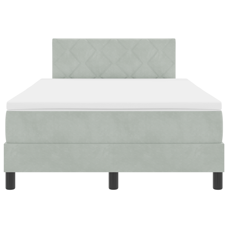 Casa si Gradina - Mobilier - Paturi si accesorii - Paturi - Pat Box Spring  cu saltea si lumina LED Gri deschis 120x200 cm Catifea - Infinity.ro