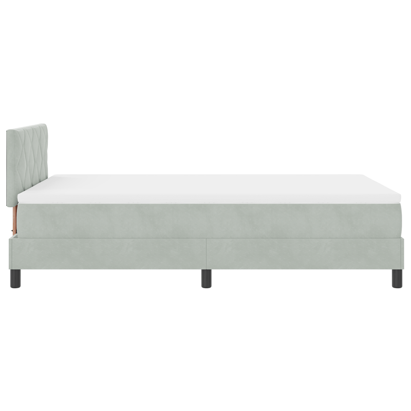 Casa si Gradina - Mobilier - Paturi si accesorii - Paturi - Pat Box Spring  cu saltea si lumina LED Gri deschis 120x200 cm Catifea - Infinity.ro