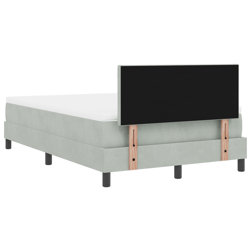 Casa si Gradina - Mobilier - Paturi si accesorii - Paturi - Pat Box Spring  cu saltea si lumina LED Gri deschis 120x200 cm Catifea - Infinity.ro