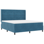 Casa si Gradina - Mobilier - Paturi si accesorii - Paturi - Pat box spring cu saltea &LED albastru inchis 180x200cm catifea - Infinity.ro