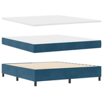 Casa si Gradina - Mobilier - Paturi si accesorii - Paturi - Pat box spring cu saltea &LED albastru inchis 180x200cm catifea - Infinity.ro
