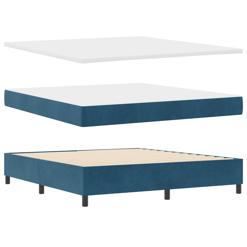 Casa si Gradina - Mobilier - Paturi si accesorii - Paturi - Pat box spring cu saltea &LED albastru inchis 180x200cm catifea - Infinity.ro