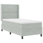 Casa si Gradina - Mobilier - Paturi si accesorii - Paturi - Pat box spring cu saltea & LED, gri deschis, 90x190 cm catifea - Infinity.ro