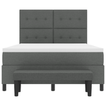 Casa si Gradina - Mobilier - Paturi si accesorii - Paturi - Pat cu arcuri , saltea si banca gri inchis 140x200 cm tesatura - Infinity.ro