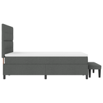 Casa si Gradina - Mobilier - Paturi si accesorii - Paturi - Pat cu arcuri , saltea si banca gri inchis 140x200 cm tesatura - Infinity.ro