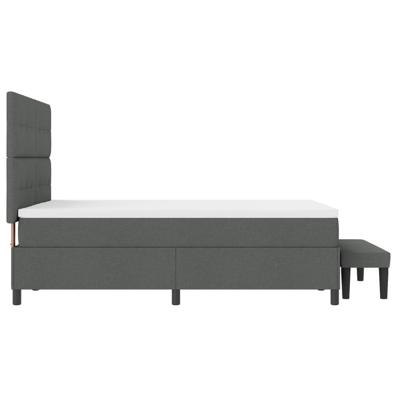 Casa si Gradina - Mobilier - Paturi si accesorii - Paturi - Pat cu arcuri , saltea si banca gri inchis 140x200 cm tesatura - Infinity.ro
