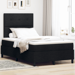 Casa si Gradina - Mobilier - Paturi si accesorii - Paturi - Pat cu arcuri cu saltea & LED negru 120x200 cm tesatura - Infinity.ro