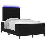 Casa si Gradina - Mobilier - Paturi si accesorii - Paturi - Pat cu arcuri cu saltea & LED negru 120x200 cm tesatura - Infinity.ro