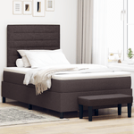 Casa si Gradina - Mobilier - Paturi si accesorii - Paturi - Pat cu Arcuri cu Saltea si Banca Maro Inchis 120x190 cm Tesatura - Infinity.ro