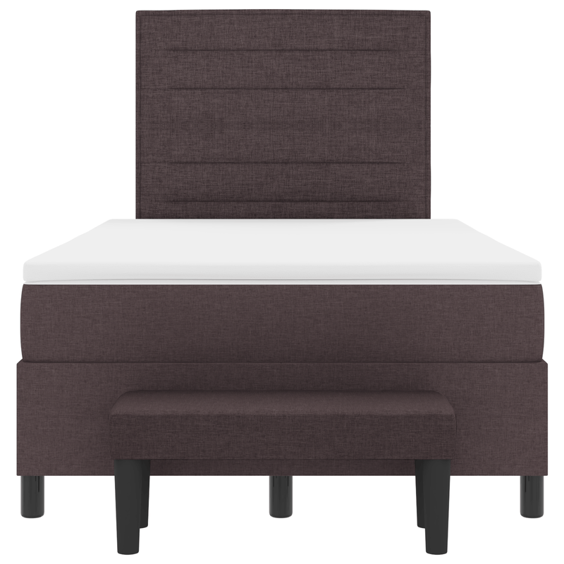 Casa si Gradina - Mobilier - Paturi si accesorii - Paturi - Pat cu Arcuri cu Saltea si Banca Maro Inchis 120x190 cm Tesatura - Infinity.ro