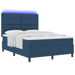 Casa si Gradina - Mobilier - Paturi si accesorii - Paturi - Pat cu arcuri cu saltea & LED bleumarin 160x200 cm tesatura - Infinity.ro