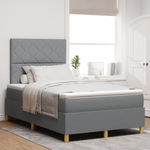 Casa si Gradina - Mobilier - Paturi si accesorii - Paturi - Pat cu arcuri cu saltea & LED Gri deschis 120x190 cm Tesatura - Infinity.ro
