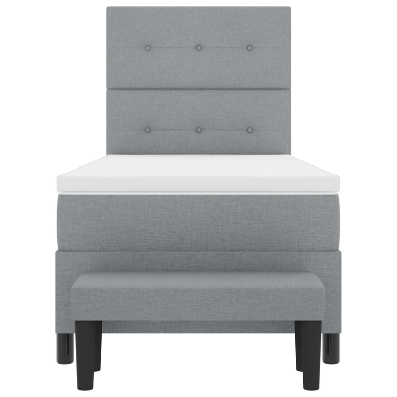 Casa si Gradina - Mobilier - Paturi si accesorii - Paturi - Pat cu arcuri cu saltea si banca gri deschis 90x190 cm tesatura - Infinity.ro