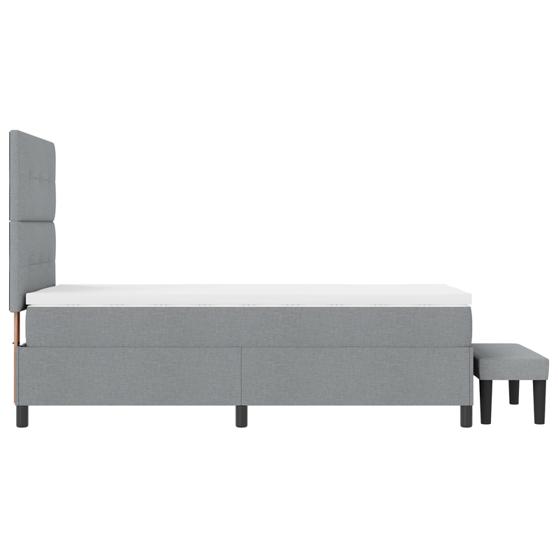 Casa si Gradina - Mobilier - Paturi si accesorii - Paturi - Pat cu arcuri cu saltea si banca gri deschis 90x190 cm tesatura - Infinity.ro
