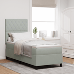 Casa si Gradina - Mobilier - Paturi si accesorii - Paturi - Pat box spring cu saltea & LED, gri deschis, 80x200 cm catifea - Infinity.ro