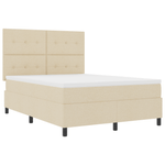 Casa si Gradina - Mobilier - Paturi si accesorii - Paturi - Pat cu arcuri cu saltea si LED crem 140x190 cm Tesatura - Infinity.ro