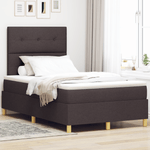 Casa si Gradina - Mobilier - Paturi si accesorii - Paturi - Pat cu arcuri cu saltea si LED maro inchis 120x190 cm tesatura - Infinity.ro